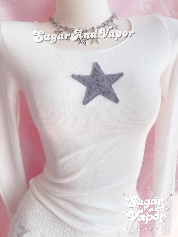 Kari Star Long Sleeve Crop Top-TOPS-SugarAndVapor