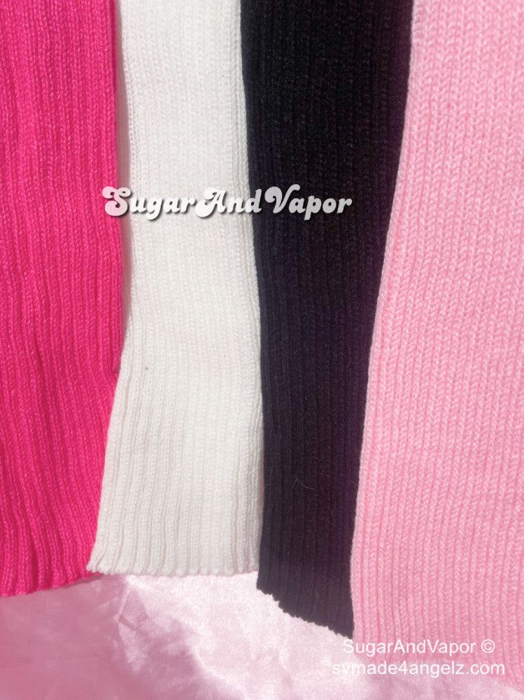 Kawaii Girly Knitted Arm/Leg Warmers-SOCKS & TIGHTS-SugarAndVapor