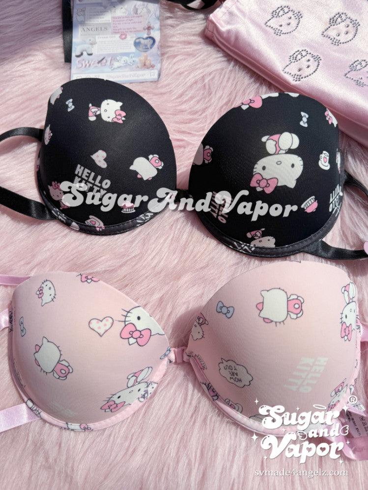 Kawaii Kitty Underwire Support Bra-Lingeries-SugarAndVapor