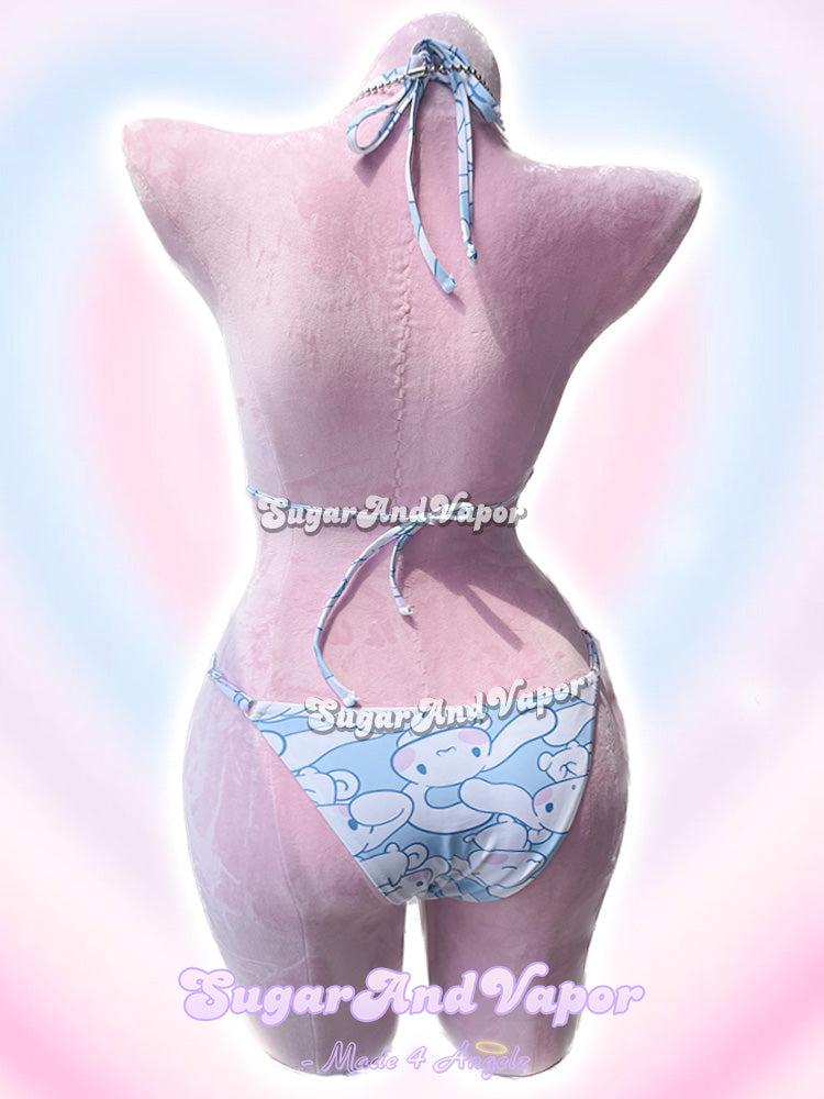Kawaii White Puppy Bikini Set (Pre-order)-Swimsuits-SugarAndVapor