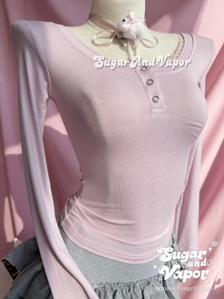 Larina Lace Ribbed Long Sleeve Top-TOPS-SugarAndVapor