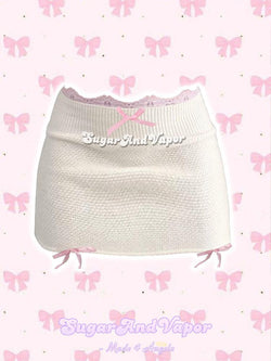 Leia Knitted Bowkonts Mini Skirt-Skirts-SugarAndVapor