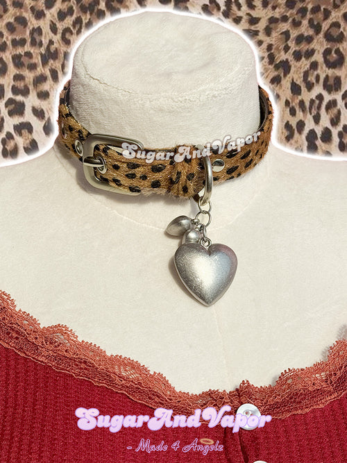 Leora Leopard Heart Choker Necklace