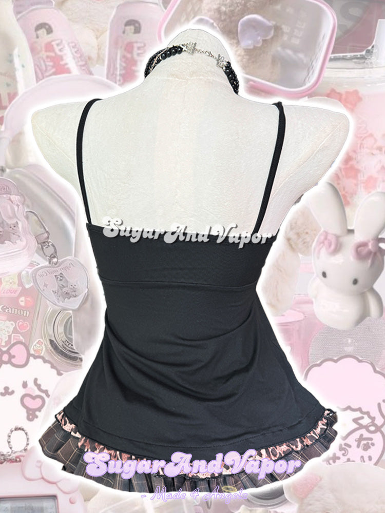 Lexie Leopard Mesh Ruffle Babydoll Tank Top-TOPS-SugarAndVapor