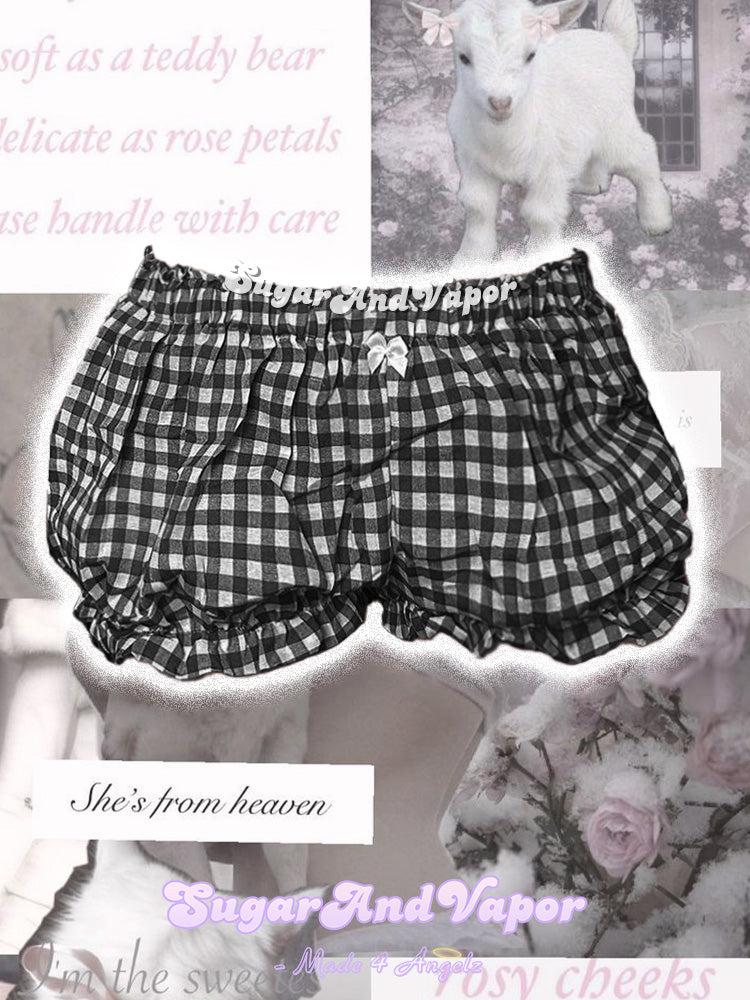 Lottie Rae Checked Homewear Shorts-Skirts-SugarAndVapor