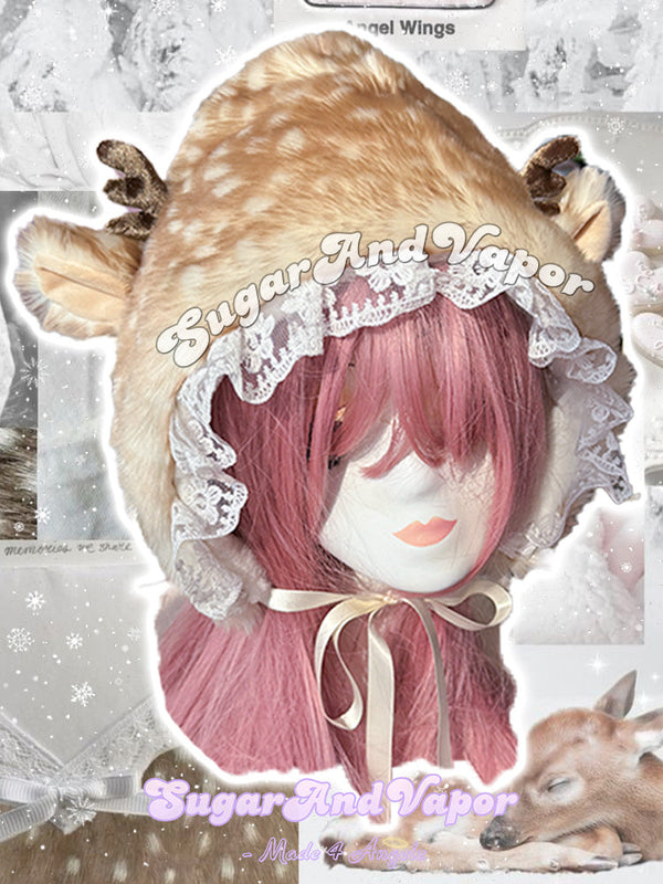 Lucina Fawn Woodland Furry Lolita Hat-Hats-SugarAndVapor