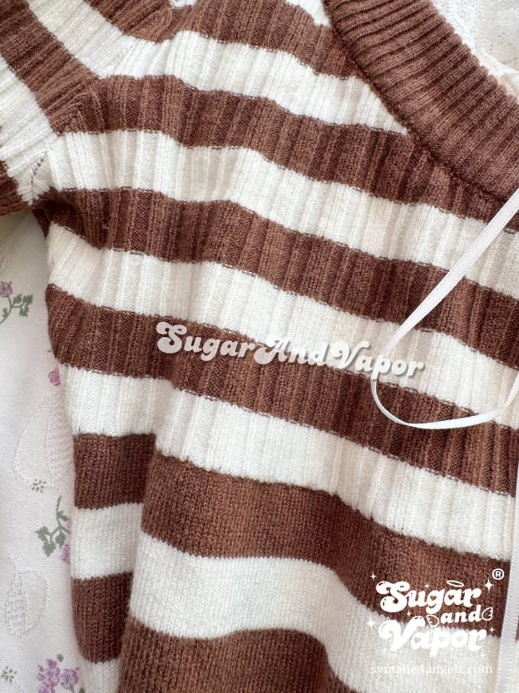 Lumière Milk Cocoa Brown Sweater + Lace Cami Set-TOPS-SugarAndVapor