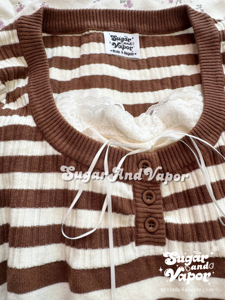 Lumière Milk Cocoa Brown Sweater + Lace Cami Set-TOPS-SugarAndVapor
