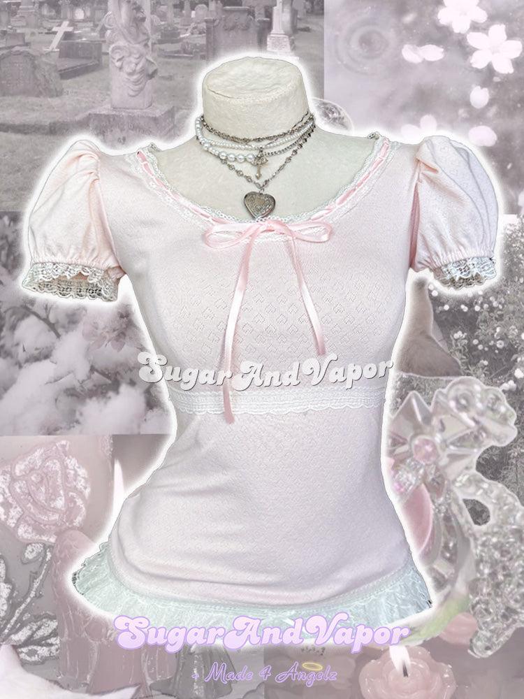 Mariana Pink Jacquard Lace Top + Holly Corset-TOPS-SugarAndVapor