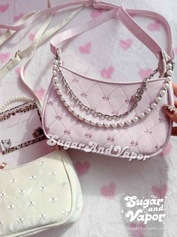 Marina Bow Embroidery Coquette Shouler Bag-BAGS-SugarAndVapor