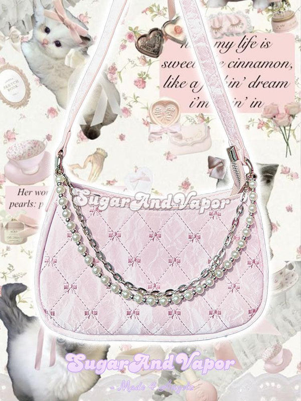 Marina Bow Embroidery Coquette Shouler Bag-BAGS-SugarAndVapor