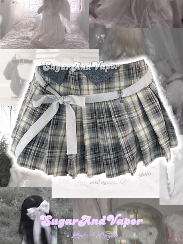 Milana Preppy Plaid Pleated Mini Skirt-Skirts-SugarAndVapor