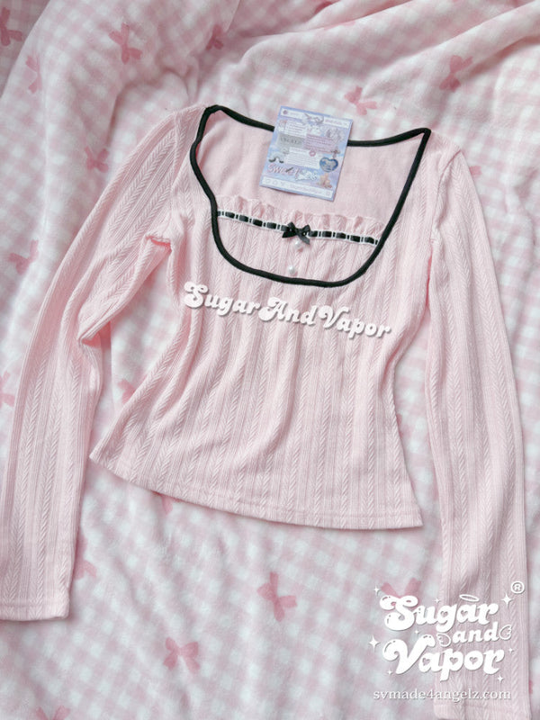 Mira Vintage Sweet Knit Long Sleeve Top-TOPS-SugarAndVapor