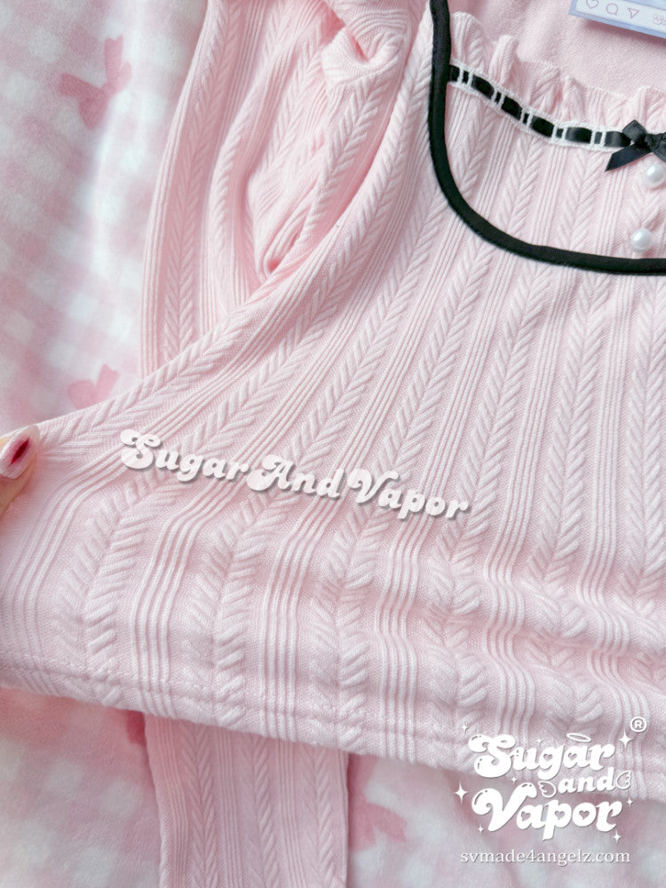 Mira Vintage Sweet Knit Long Sleeve Top-TOPS-SugarAndVapor