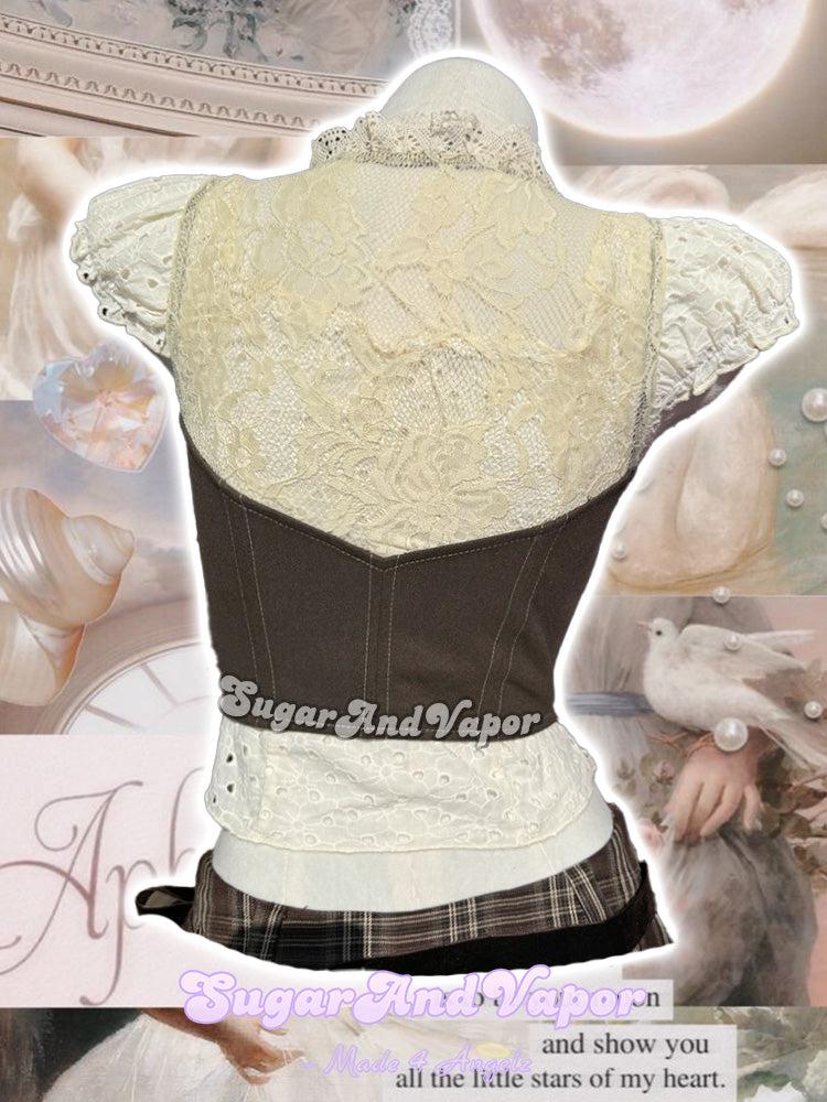 Moonlit Manor Ensemble Corset Vest Set-TOPS-SugarAndVapor