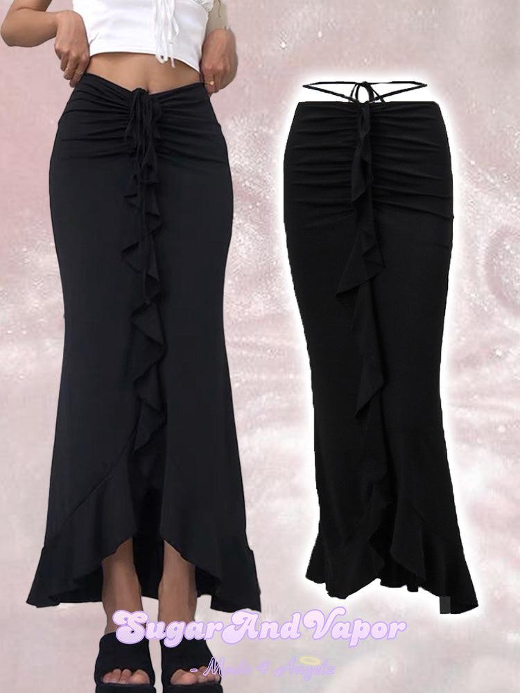 Morrighan Dark Mermaid Long Skirt-Skirts-SugarAndVapor