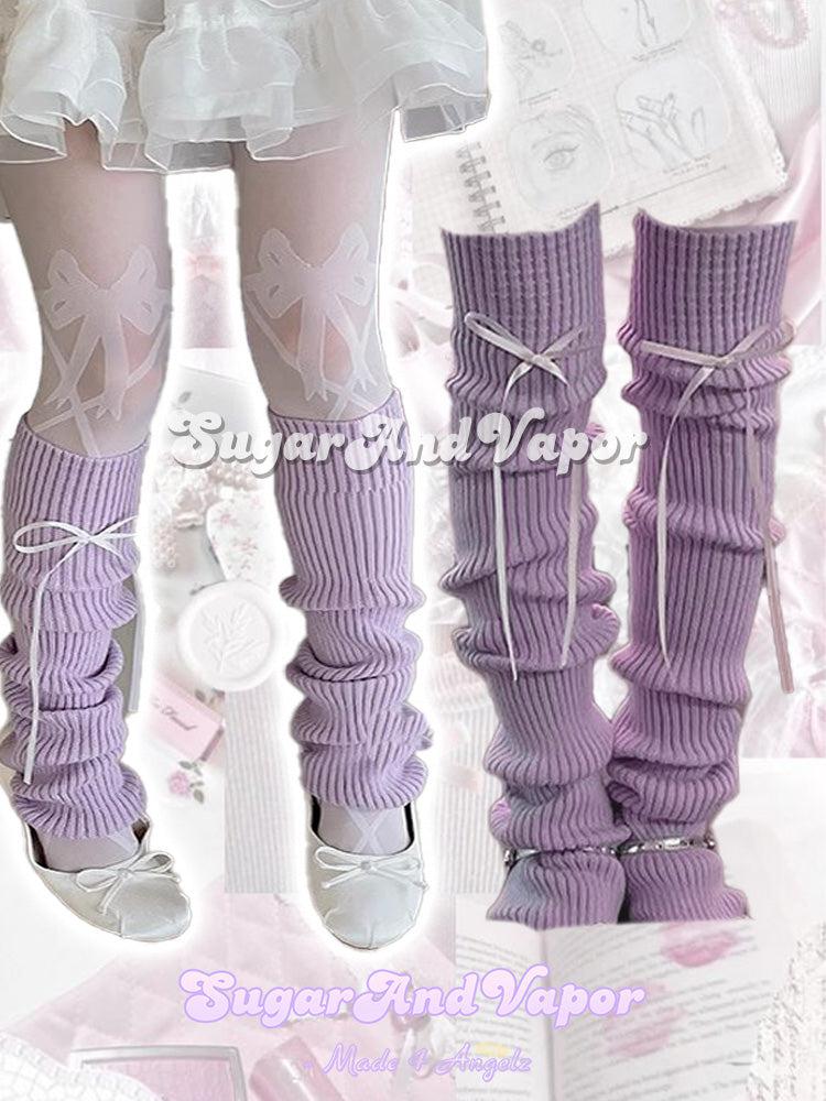 Netta Pastel Removable Ribbon Long Leg Warmers-SOCKS & TIGHTS-SugarAndVapor