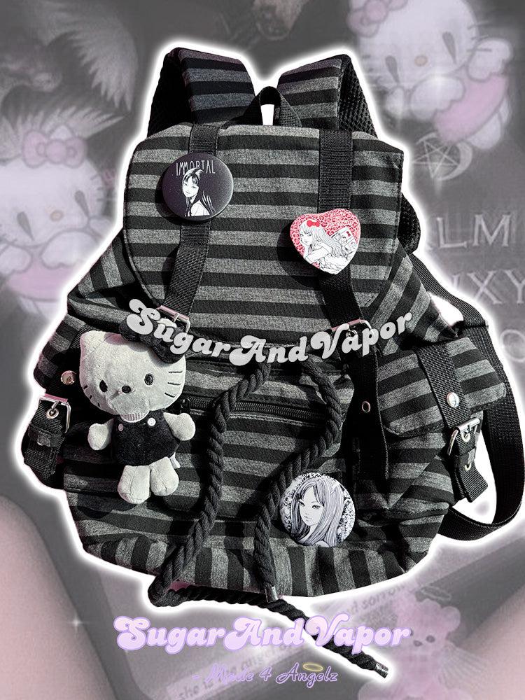 Nocturne Grunge Stripes Daily Backpack-BAGS-SugarAndVapor