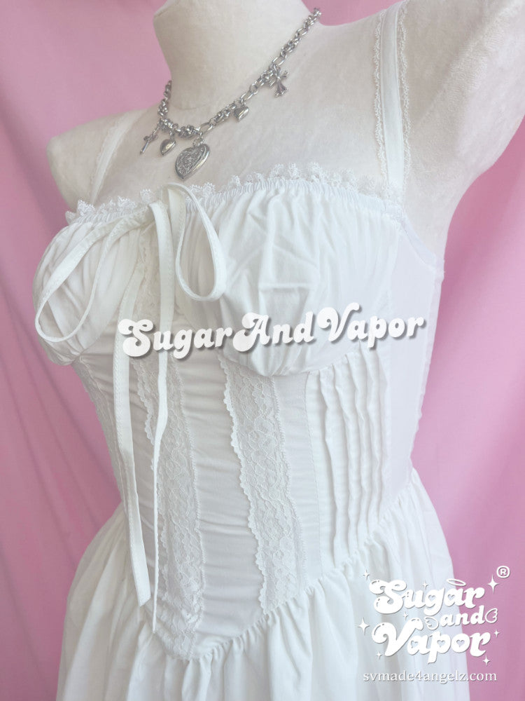Noemie Coquette Bustier Flared Dress-DRESSES-SugarAndVapor