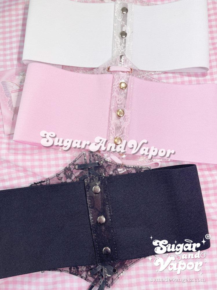 Ophelia Pvc Lace Corset Belt-BELTS-SugarAndVapor