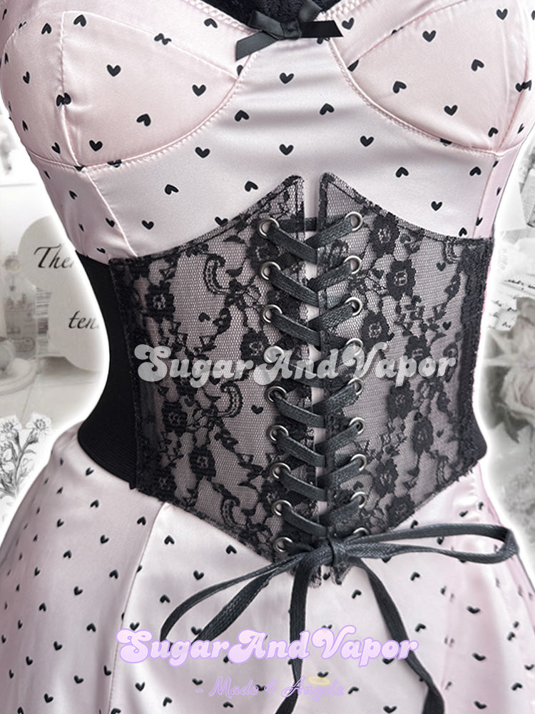 Ophelia Pvc Lace Corset Belt-BELTS-SugarAndVapor
