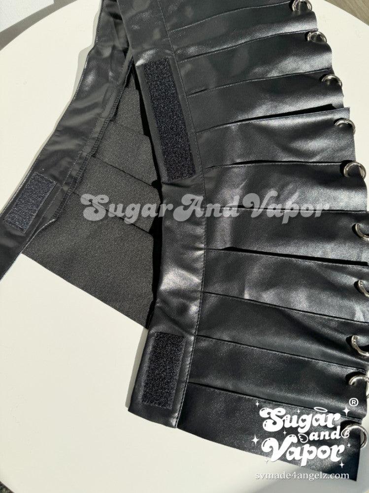 PU Leather Wrapped Mini Skirt-Skirts-SugarAndVapor