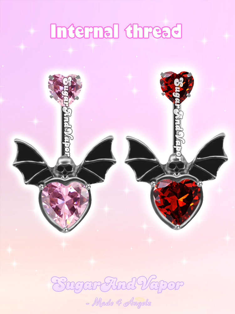 Pink Demon Evil Wings Belly Ring-Belly Ring-SugarAndVapor