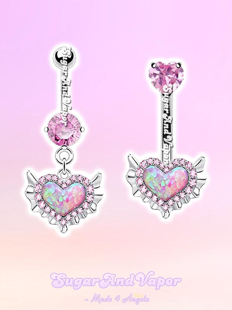 Pink Little Mermaid Belly Ring-Belly Ring-SugarAndVapor