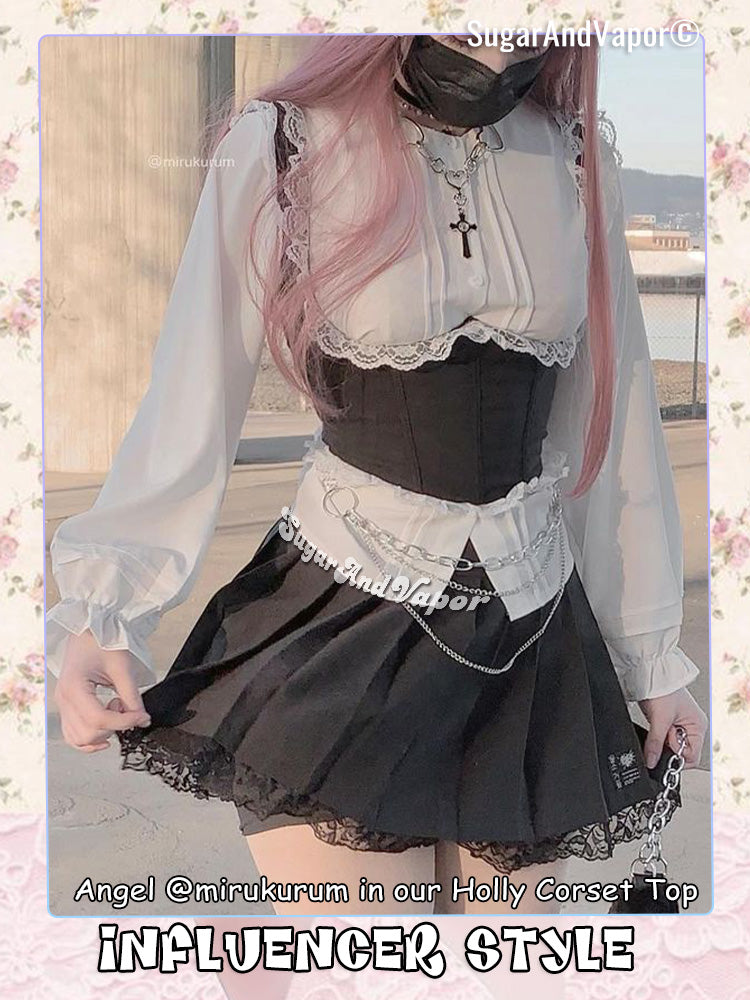 (Coming soon) Holly Gilry Lace Corset Top-TOPS-SugarAndVapor