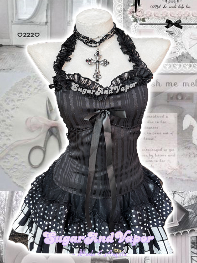 Morgana Dark Doll Ruffle Halter Top