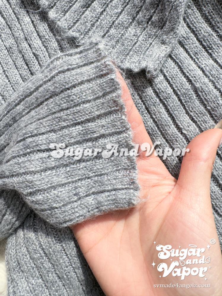 Savanna Classic Grey V-neck Sweater-TOPS-SugarAndVapor