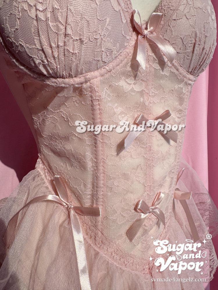 Selena Sweet Lace Bustier Lingerie Set-Lingeries-SugarAndVapor