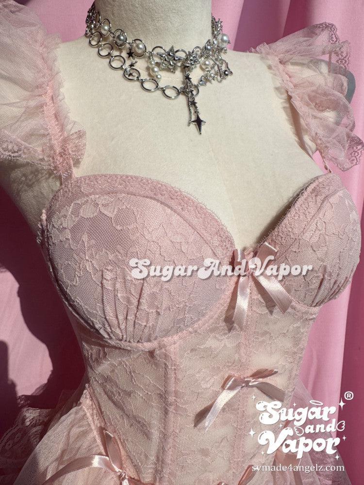 Selena Sweet Lace Bustier Lingerie Set-Lingeries-SugarAndVapor