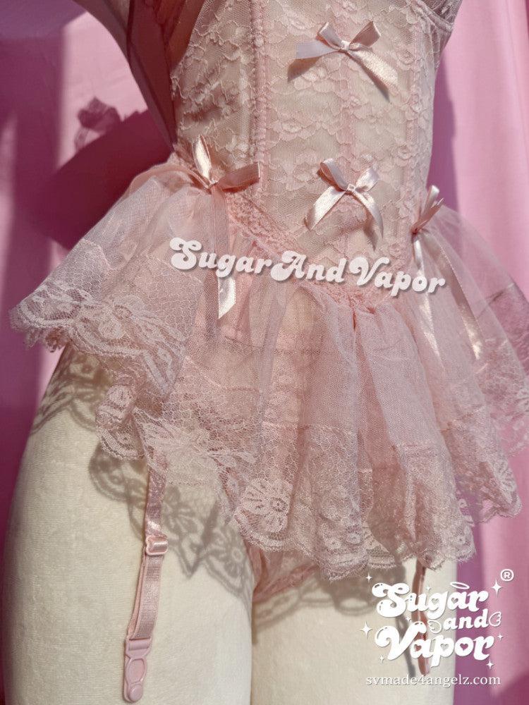 Selena Sweet Lace Bustier Lingerie Set-Lingeries-SugarAndVapor