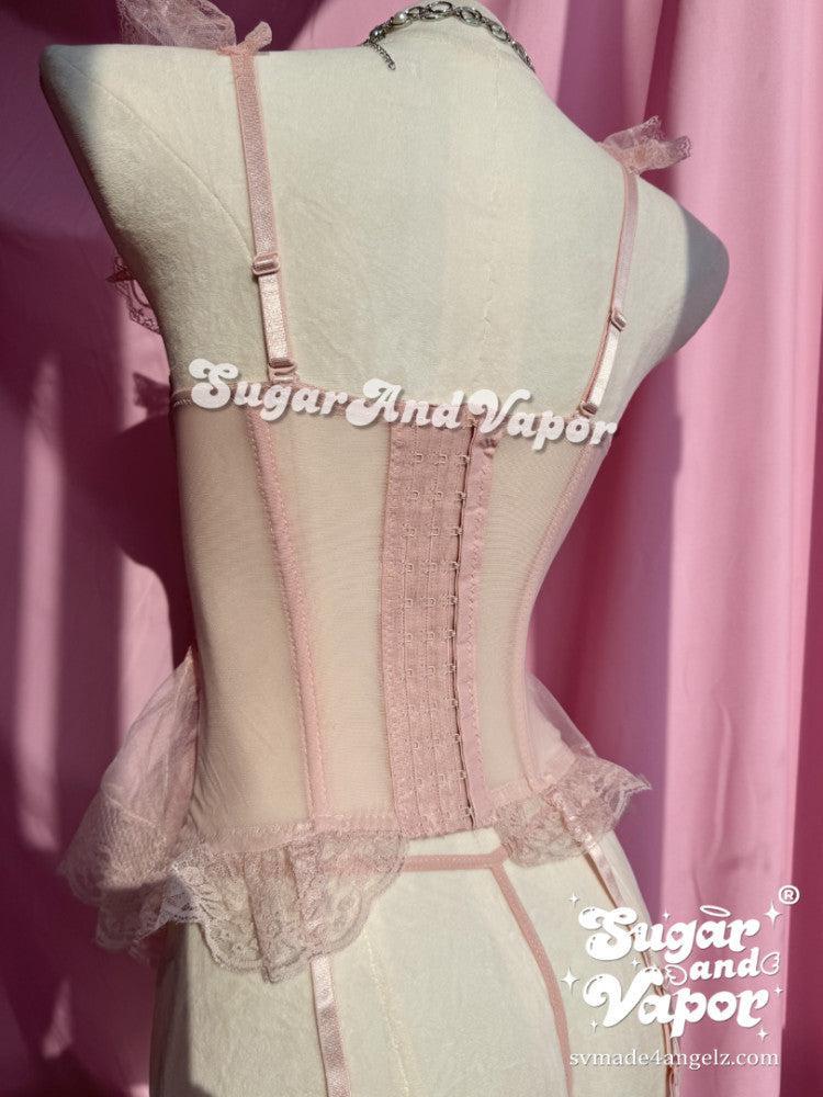 Selena Sweet Lace Bustier Lingerie Set-Lingeries-SugarAndVapor