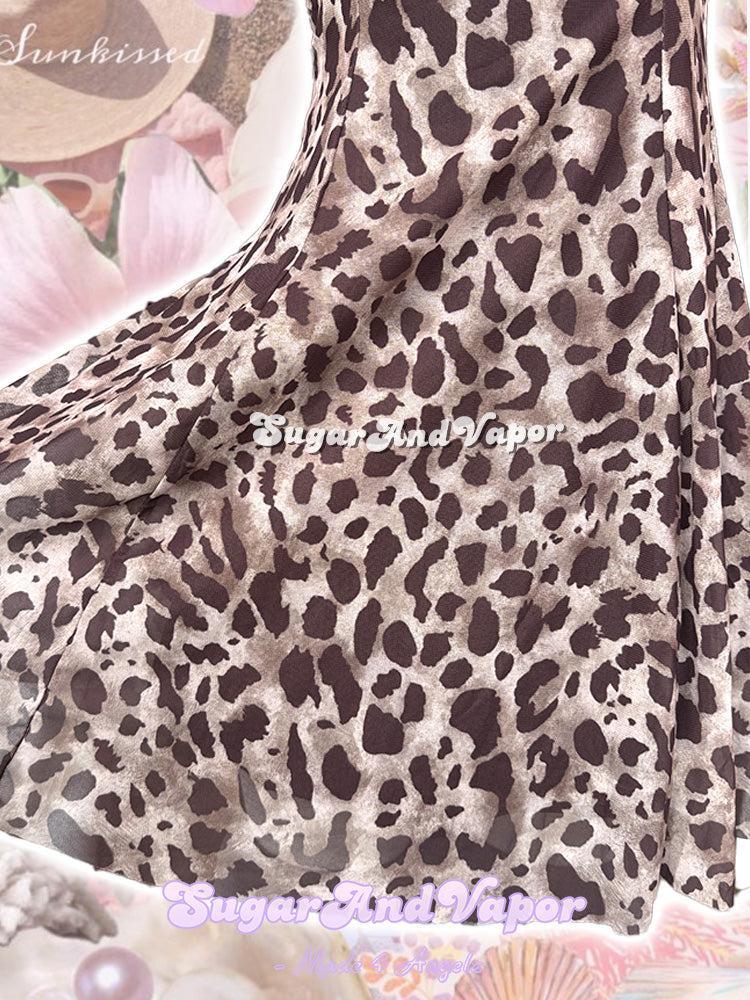 Serenya Chiffon Leopard Slip A-line Dress-DRESSES-SugarAndVapor