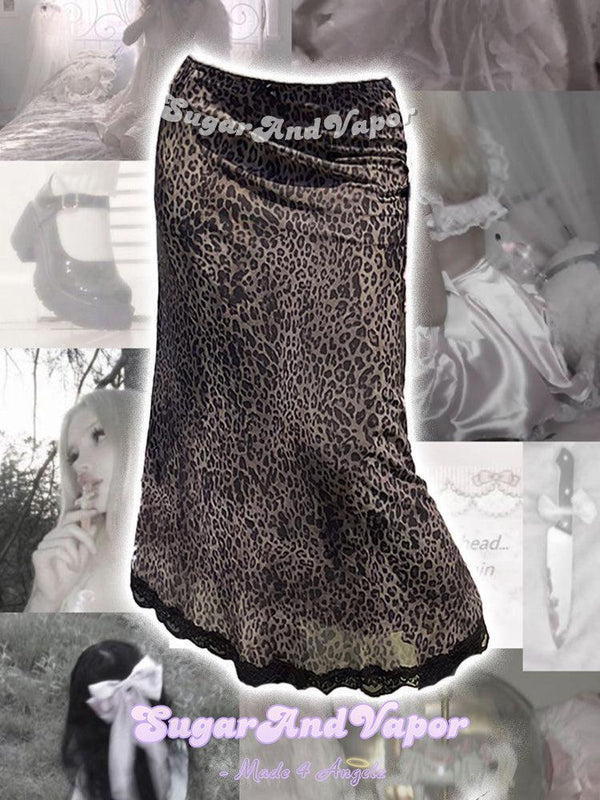 Sierra Dark Leopard Lace Maxi Skirt-Skirts-SugarAndVapor