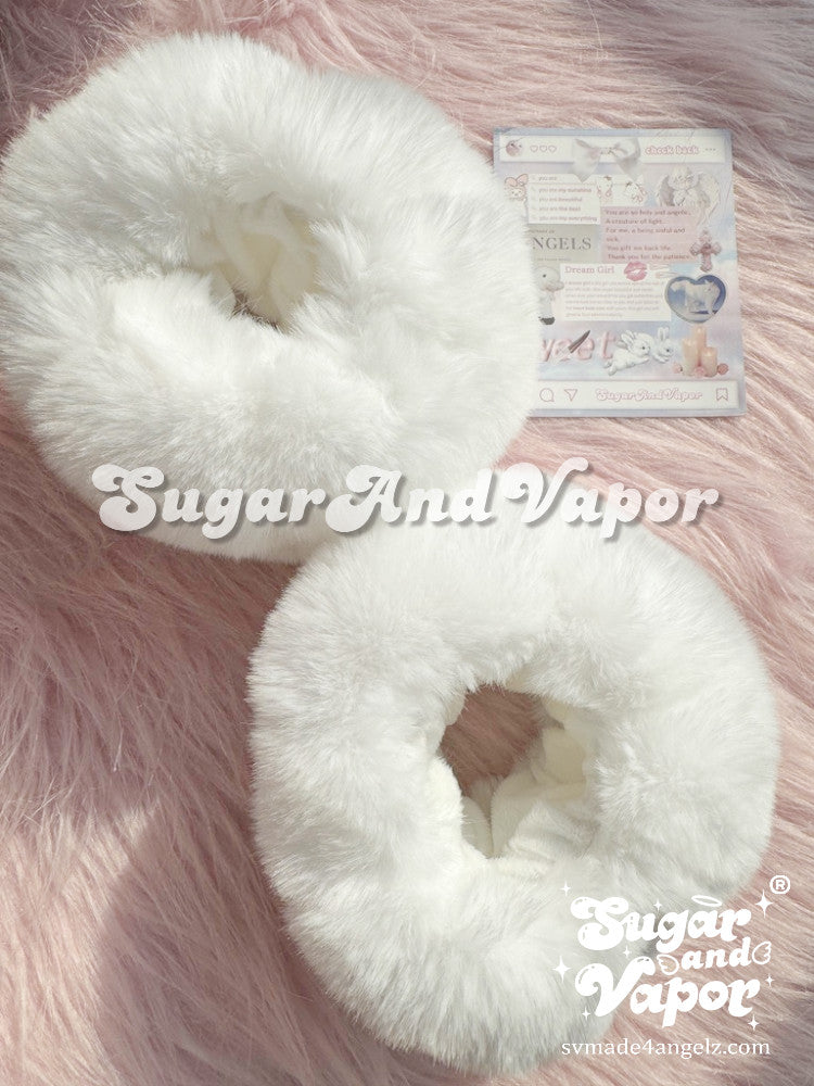 Snow Fairy Faux Fur Wrist Cuffs-Gloves-SugarAndVapor