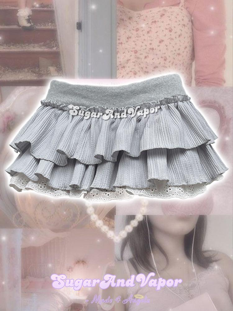 Sophia Sweet Ruffle Extra Short Mini Skirt-Skirts-SugarAndVapor