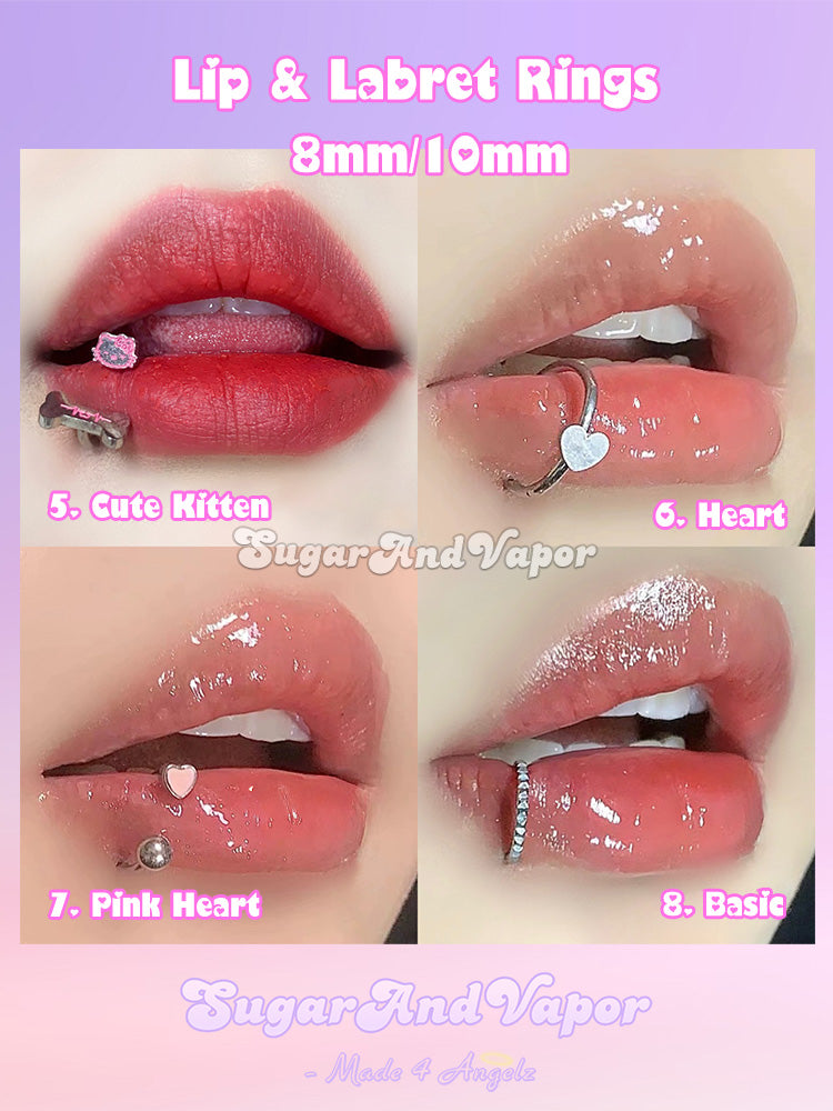 Starlit Kiss Labret Piercing Lip Rings Collection-Lip Ring-SugarAndVapor