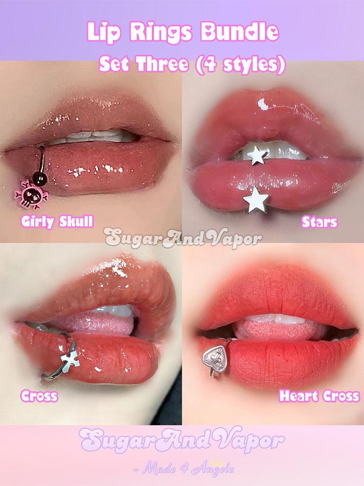Starlit Kiss Labret Piercing Lip Rings Collection-Lip Ring-SugarAndVapor