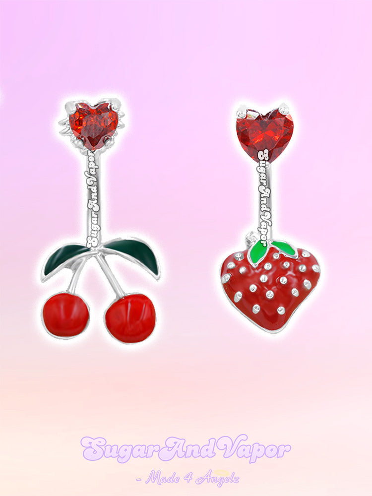 Strawberry & Cherry Crush Cute Belly Ring-Belly Ring-SugarAndVapor