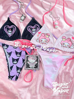 Sweet Devil Pink Bunny Kawaii Bikini Set-Swimsuits-SugarAndVapor