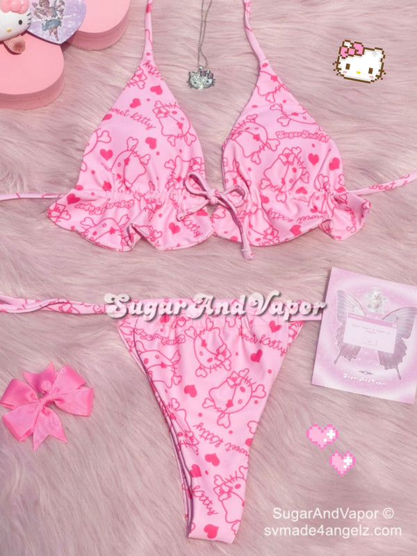 Sweet Kitty Kawaii Bikini Set-Swimsuits-SugarAndVapor