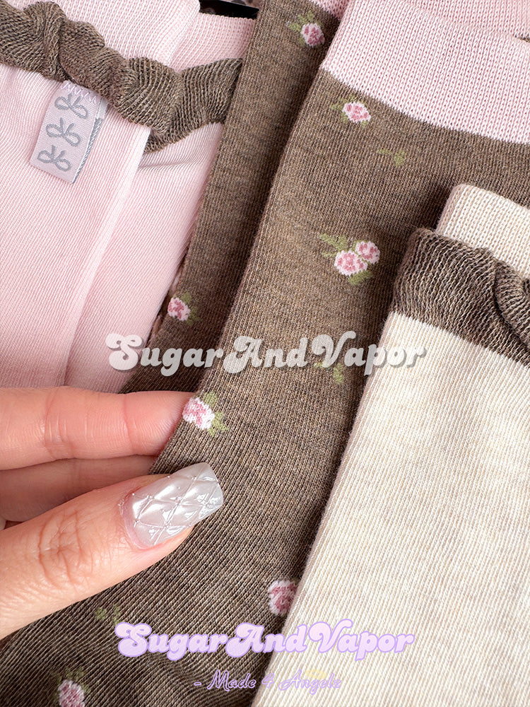 (Sweet Treat) Girly Floral Socks 4 PACK Set-SOCKS & TIGHTS-SugarAndVapor