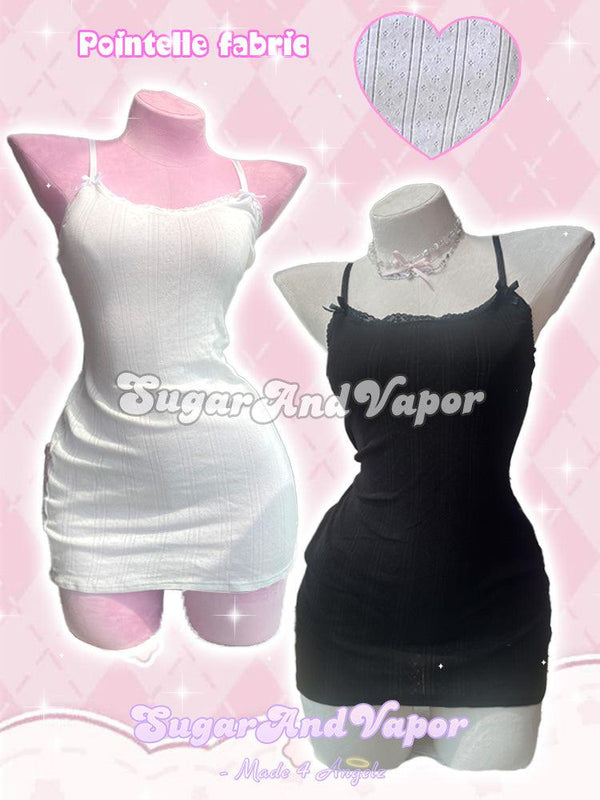 Tahlia Pointelle Basic Casual Dress-DRESSES-SugarAndVapor