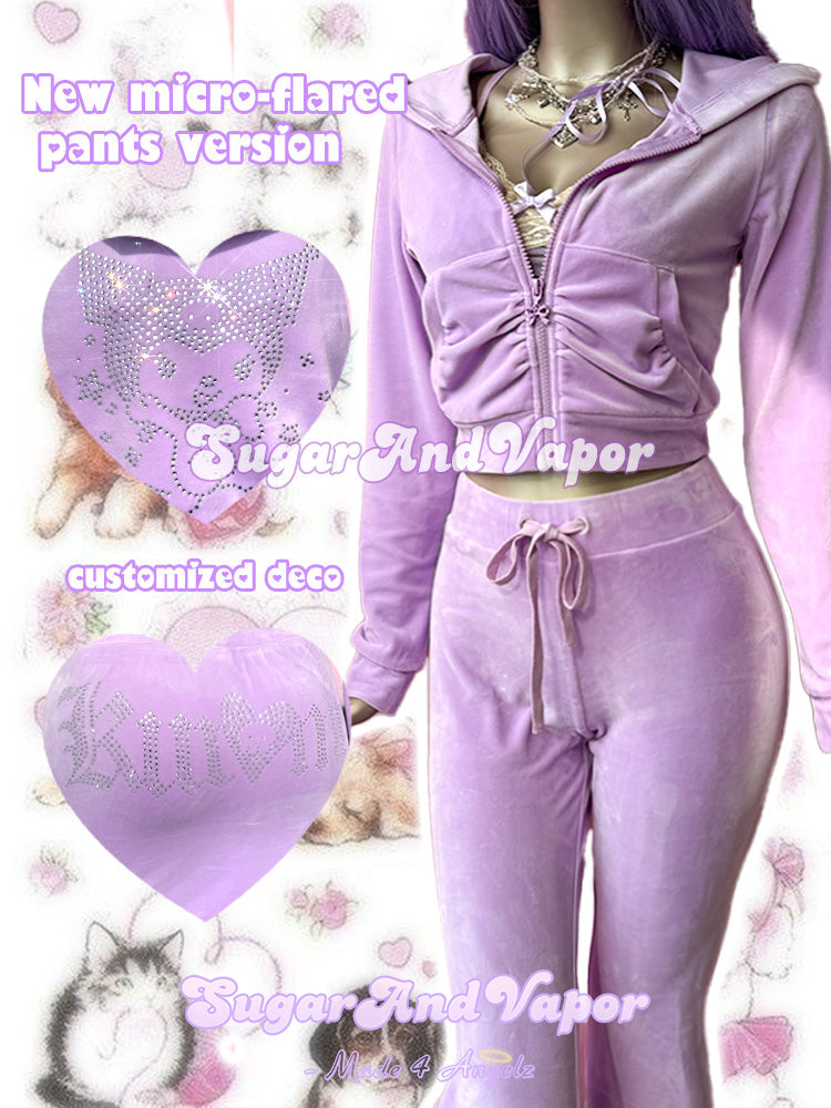 Tiana Luxe Velour 2 Pieces Pants Tracksuit Set-TOPS-SugarAndVapor