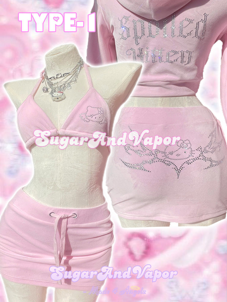 Tiana Set 2.0 Luxe Velour 3 Pieces Tracksuit-TOPS-SugarAndVapor