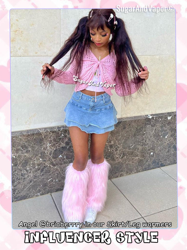Barbie Pleated Denim Mini Skirt