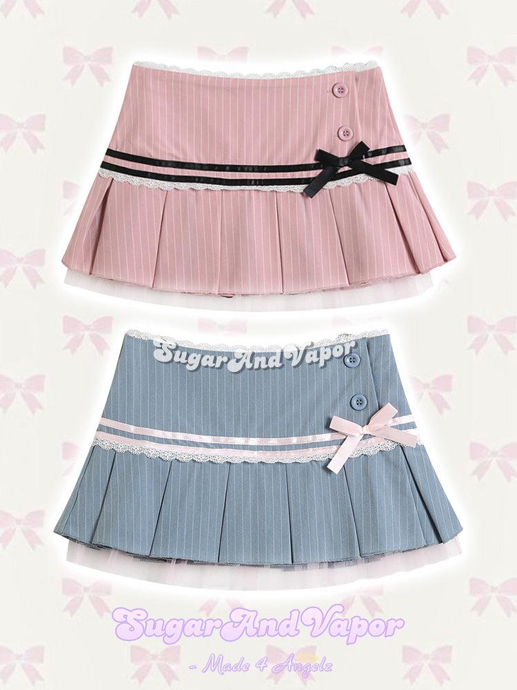 Vintage Pinstripe Coquette Micro-Mini Skirt (New colors)-Skirts-SugarAndVapor